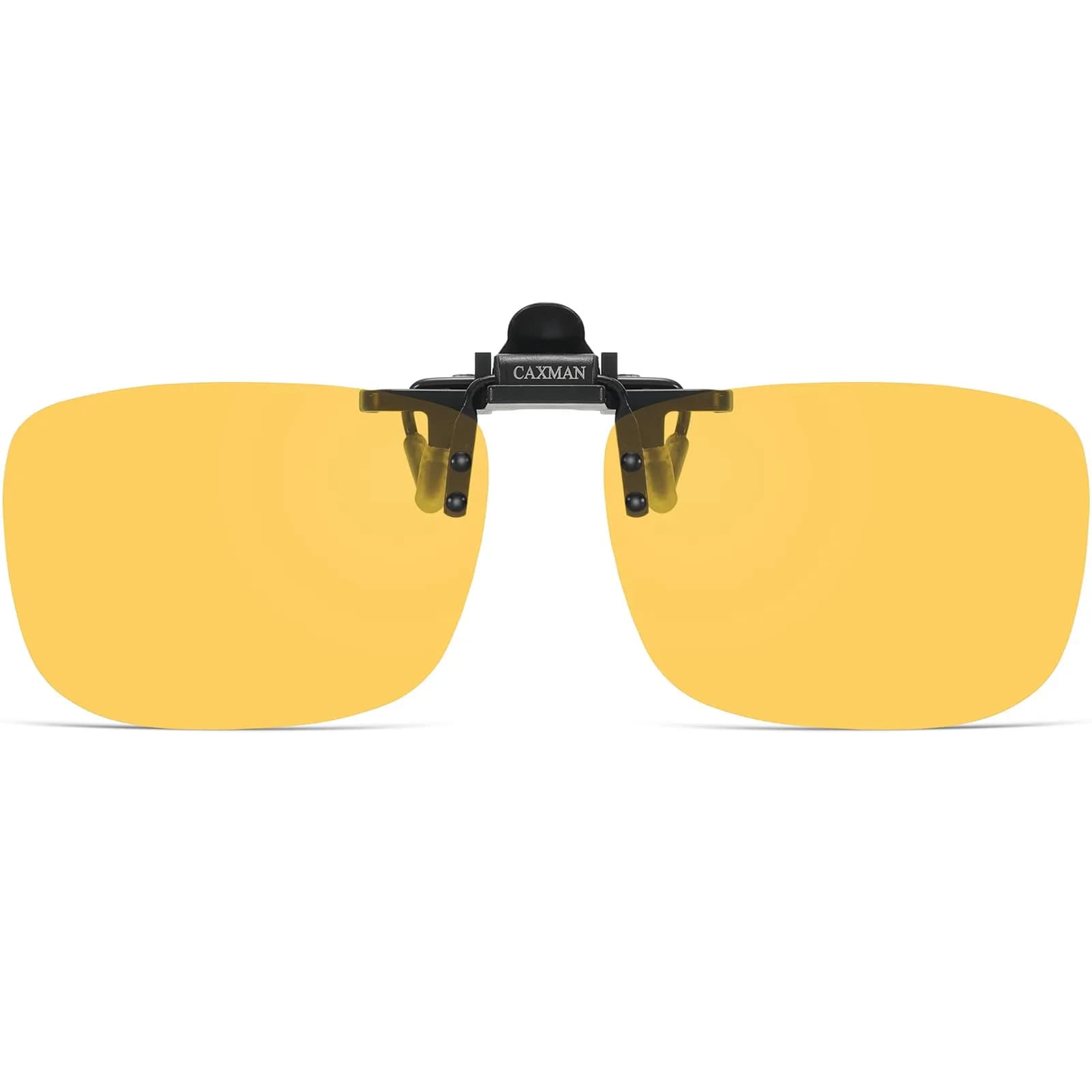 CAXMAN HD Night Vision Polarized Clip-on Flip Up Sunglasses 59x42mm | Lightweight Night Driving Yellow Lens