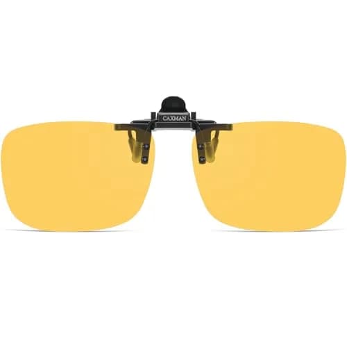CAXMAN HD Night Vision Polarized Clip-on Flip Up Sunglasses 59x42mm | Lightweight Night Driving Yellow Lens thumbnail 1