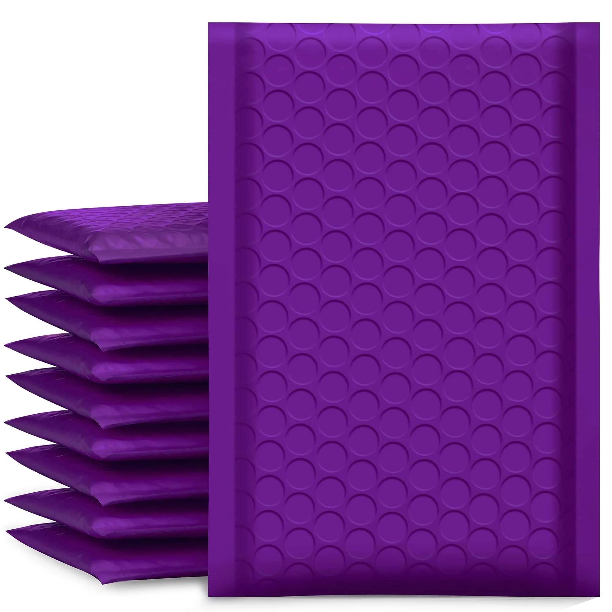 UCGOU Teal Bubble Mailers 4x8 Inch (50 Pack) | Opaque Poly Padded Envelopes for Shipping — Purple