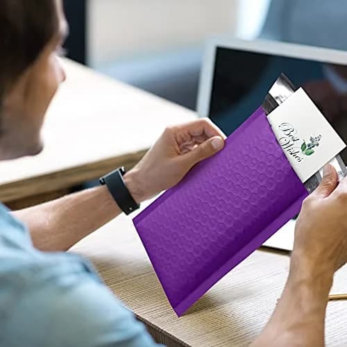 UCGOU Purple Bubble Mailers 50 Pack 10.16cm x 20.32cm (4"x8") | Opaque, Self-Seal, Padded Envelopes for Secure Shipping thumbnail 9