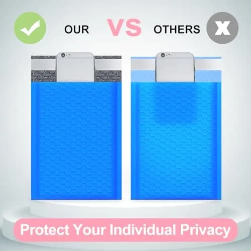 UCGOU Bubble Mailers 4x8" Blue 50 Pack | Padded Envelopes for Shipping & Protection thumbnail 4