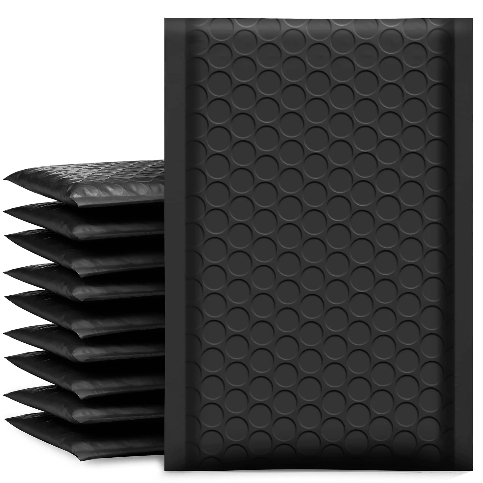 UCGOU Black Bubble Mailers 50 Pack, 10.16cm x 20.32cm (4"x8") | Opaque Padded Envelopes for Secure Shipping - main product image