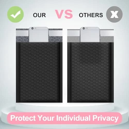 UCGOU Black Bubble Mailers 50 Pack, 10.16cm x 20.32cm (4"x8") | Opaque Padded Envelopes for Secure Shipping thumbnail 6