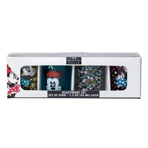 Silver Buffalo Disney Vintage Minnie Mouse Mini Glass Set 4 Count (1.5oz Each) | Officially Licensed Collectible Shot Glasses thumbnail 7
