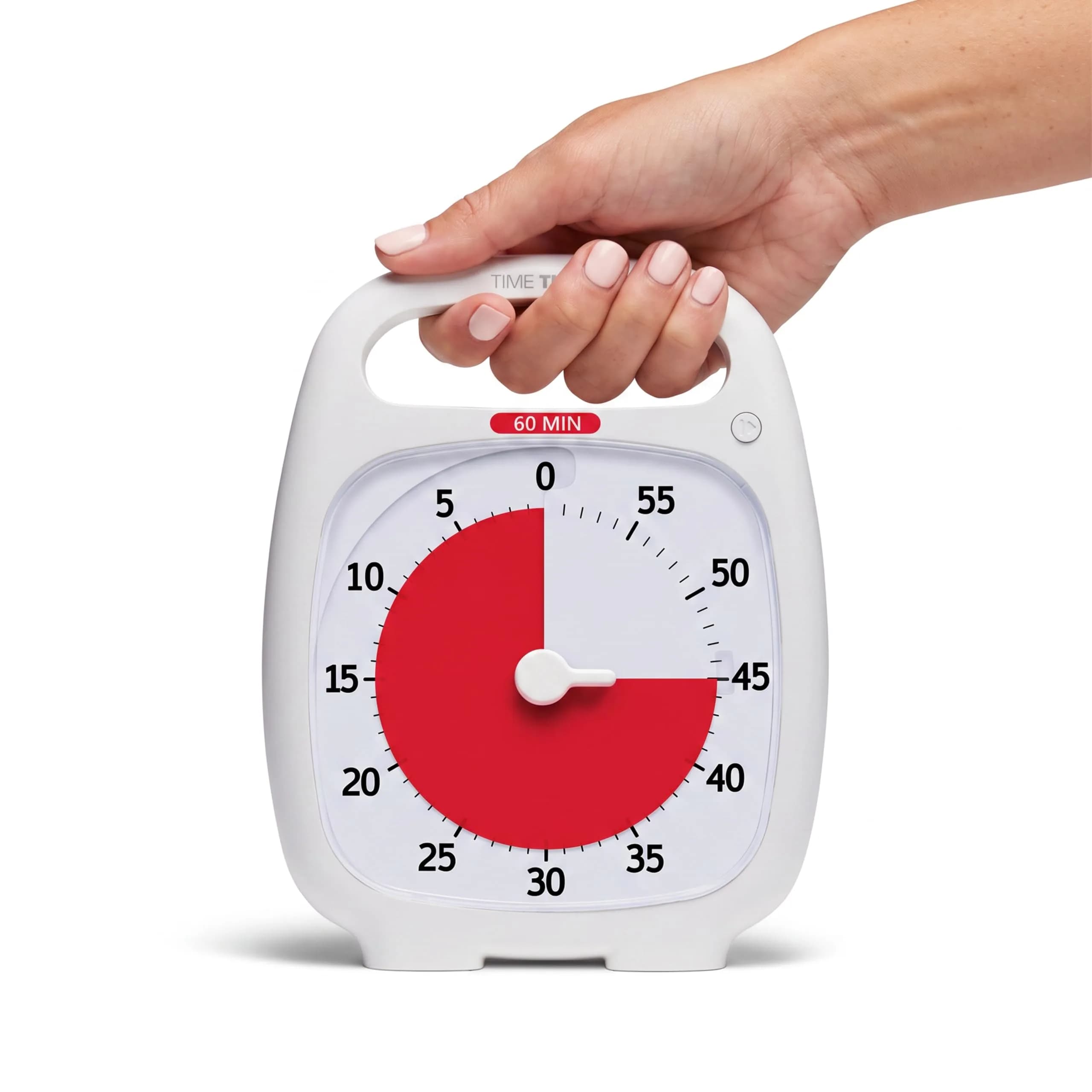 TIME TIMER PLUS 120 Minute Desk Visual Timer with Silent Operation | 2-Hour Visual Countdown for Classroom & Office — White (5 Minute)
