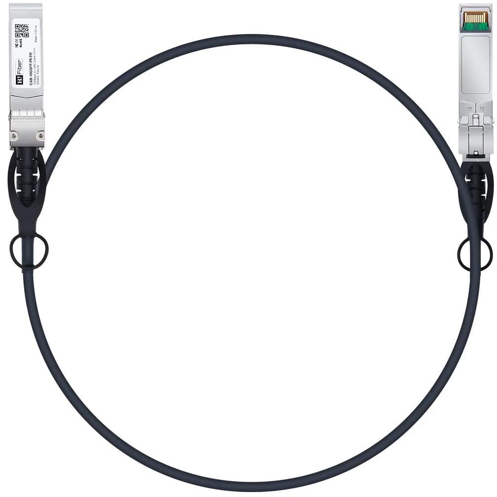 H!Fiber.com 10G SFP+ DAC Cable 1m | 10Gbps Twinax Copper for Networking Devices - main product image