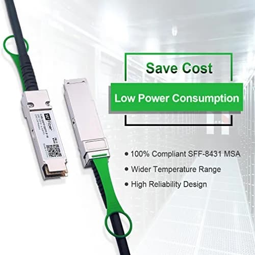 H!Fiber 40Gb QSFP+ DAC Cable 1m | 40GBASE-CR4 Passive Twinax for Cisco & Open Devices thumbnail 3