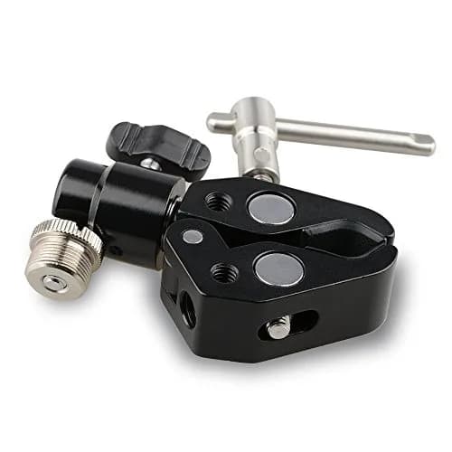 CAMVATE Microphone Clamp with 1/4 Mini Ball Head | 360° Articulated, Silver & Black thumbnail 6