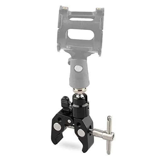 CAMVATE Microphone Clamp with 1/4 Mini Ball Head | 360° Articulated, Silver & Black thumbnail 3