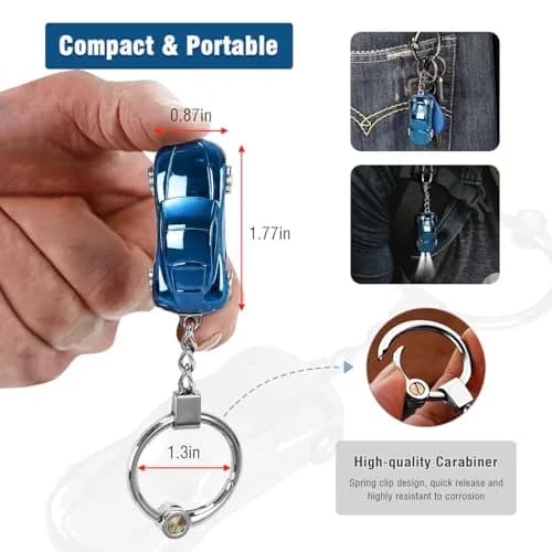 SOMGEM Car Keychain Flashlight, 2 Mode LED Key Ring, Colorful, 10.7 cm (4.2 inches) thumbnail 5