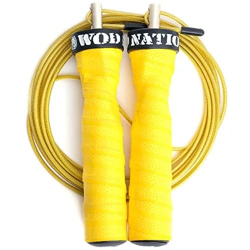 WOD Nation Alloy Steel Jump Rope with Two-Cable Design & Travel Bag, 11 ft (3.35 m) | Adjustable Speed Rope for Fitness thumbnail 2