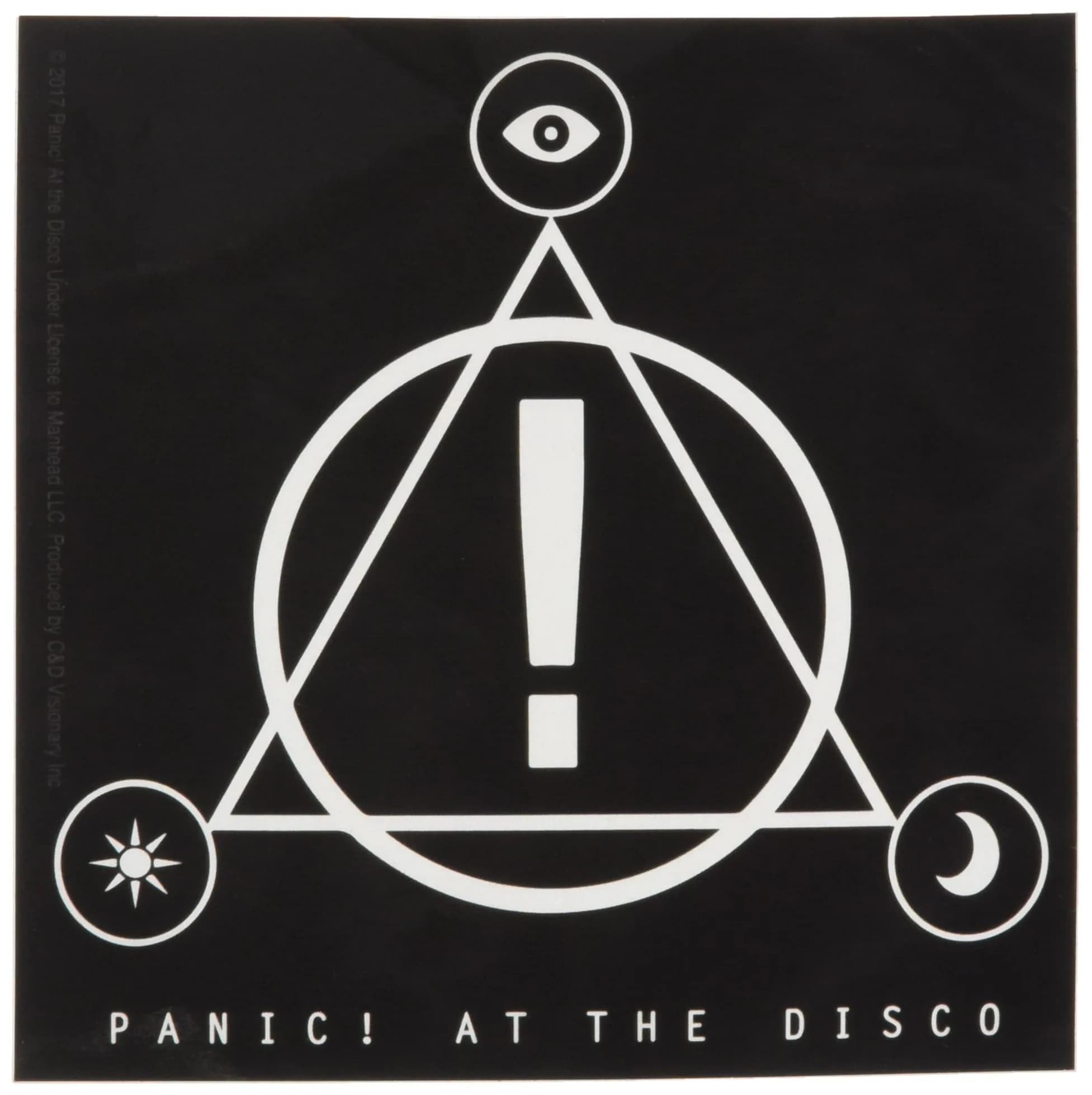 C&D Visionary Panic At The Disco Triangle Logo Sticker | Modern, Triangular, 4.25" L x 1.0" W x 4.25" H - main product image