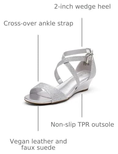 DREAM PAIRS Women's Low Wedge Sandals Ankle Strap Heel Sandal Open Toe Dress Summer Shoes, Size 8 (25mm/1" Heel) | Chic & Stable for Indian Occasions thumbnail 3