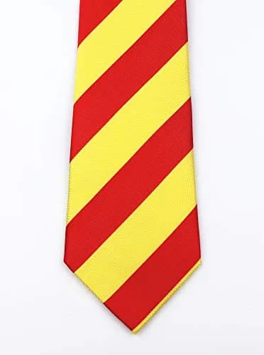 Secdtie Men's Red Yellow Striped Jacquard Woven Silk Tie Formal Necktie | Classic Business & Casual Style thumbnail 5