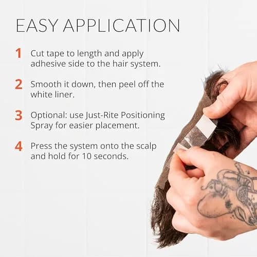 Walker Tape Hypoallergenic Adhesive Tape Roll 2.54 cm x 32.92 m (1" x 36 Yds) | Gentle Skin Adhesion for Wig Installs thumbnail 5