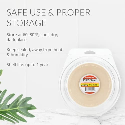 Walker Tape Hypoallergenic Adhesive Tape Roll 2.54 cm x 32.92 m (1" x 36 Yds) | Gentle Skin Adhesion for Wig Installs thumbnail 7