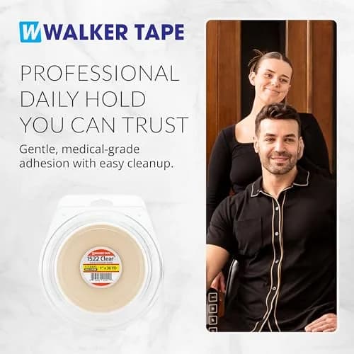 Walker Tape Hypoallergenic Adhesive Tape Roll 2.54 cm x 32.92 m (1" x 36 Yds) | Gentle Skin Adhesion for Wig Installs thumbnail 8