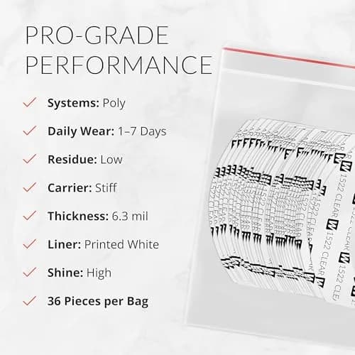 Walker Tape 1522 Clear CC Contour 36 Pieces for Wig Installs, Lace Systems, Toupee Applications, Hair Tape Prep and Adhesive Strips Use Offering Hypoallergenic Comfort, Daily Wear Hold and Low Residue thumbnail 4