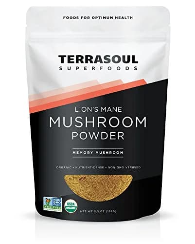 Terrasoul Superfoods Organic Lion's Mane Mushroom Powder (4:1 Extract), 5.5 Ounces | Supports Brain & Digestive Health thumbnail 1