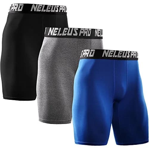 NELEUS Men's 3 Pack Athletic Compression Shorts | Quick Dry, Supportive Fit, US S thumbnail 1
