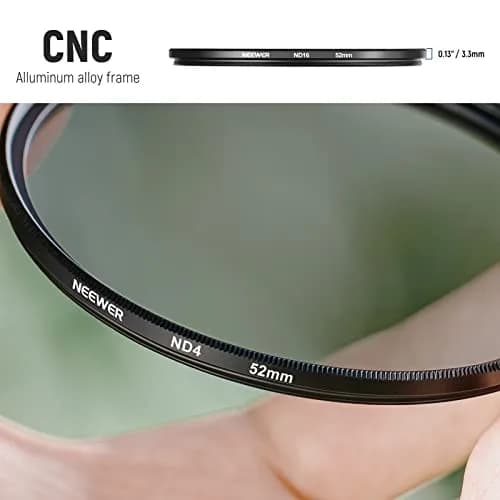 NEEWER 52mm ND Lens Filter Kit: ND2 ND4 ND8 ND16 | Neutral Density Filter Set for DSLR Cameras thumbnail 5