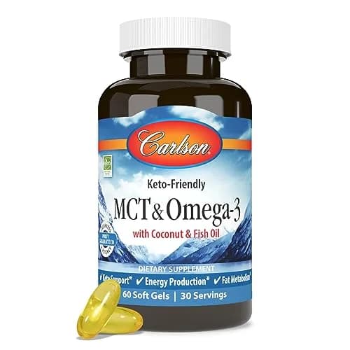Carlson MCT & Omega-3 Coconut Oil 60 Softgels | Supports Fat Metabolism & Heart Health thumbnail 5