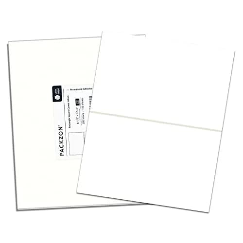 PACKZON White Shipping Labels 8.5 x 5.5 Inches (300 Labels) | Professional Grade, Permanent Adhesive thumbnail 7