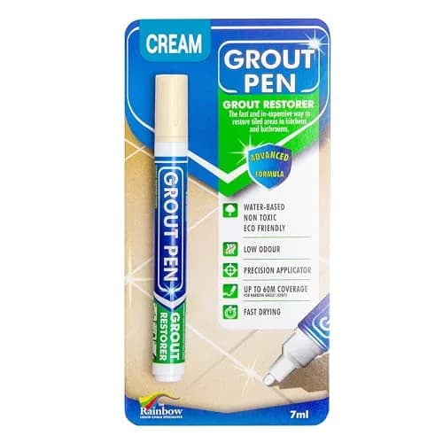 Rainbow Chalk Markers Grout Pen Cream Tile Grout Paint Marker Restorer 7mL (0.24 Fl Oz) | Waterproof Grout Line Refresher for Kitchen & Bathroom thumbnail 1