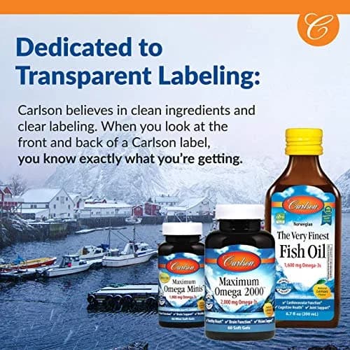 Carlson MCT & Omega-3 Coconut Oil 120 Softgels | Supports Heart & Brain Health thumbnail 7