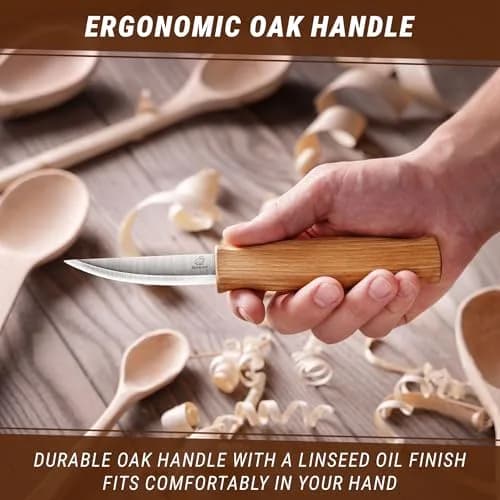 BeaverCraft Wood Carving Knife C4 3.14" | High-Carbon Steel, Ergonomic Oak Handle, Perfect for Woodworking & Whittling thumbnail 7