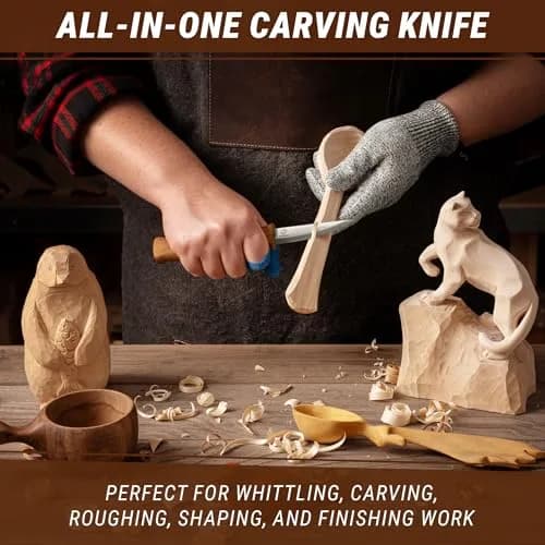 BeaverCraft Wood Carving Knife C4 3.14" | High-Carbon Steel, Ergonomic Oak Handle, Perfect for Woodworking & Whittling thumbnail 3