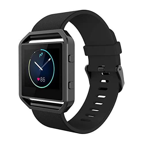 Simpeak Sport Band Compatible with Fitbit Blaze Large | Silicone Wrist Band with Metal Frame for Fitbit Blaze Men Women thumbnail 2