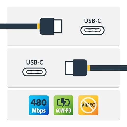 StarTech.com USB-C to USB-C Charging Cable 0.5m (1.6ft) | USB 2.0 Data Transfer 480Mbps thumbnail 5