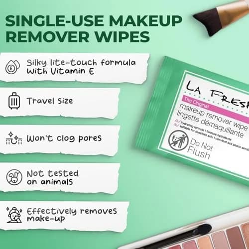 La Fresh Makeup Remover Wipes With Vitamin E, 600 Count (1.98 kg / 4.37 lb) | Biodegradable & Gentle Cleansing thumbnail 2