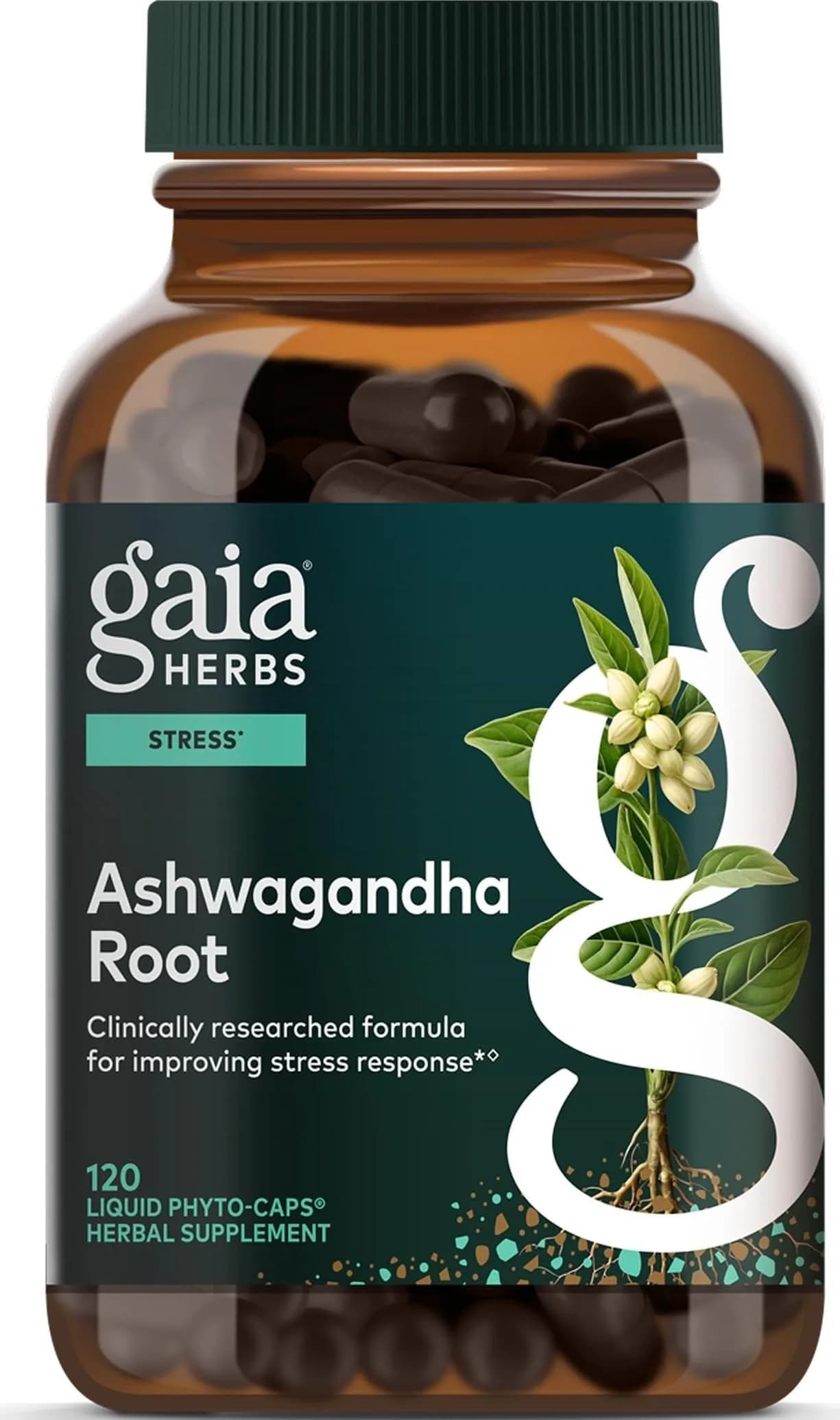 Gaia Herbs Ashwagandha Root 350 mg | Vegan Capsules for Stress & Sleep Support