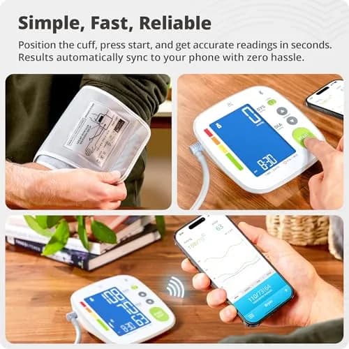 Greater Goods Bluetooth Smart Blood Pressure Monitor | 22-42cm (8.7"-16.5") Cuff, iOS & Android App Compatible thumbnail 4