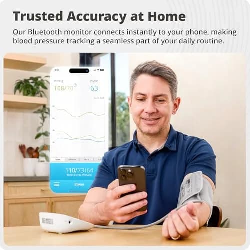 Greater Goods Bluetooth Smart Blood Pressure Monitor | 22-42cm (8.7"-16.5") Cuff, iOS & Android App Compatible thumbnail 3