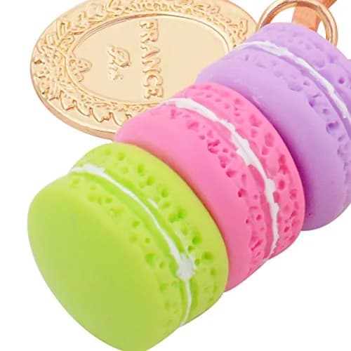 ZOONAI Pink Macaron Cake Eiffel Tower Keychain Bowknot 2*12cm | Sparkling accessory for women thumbnail 4