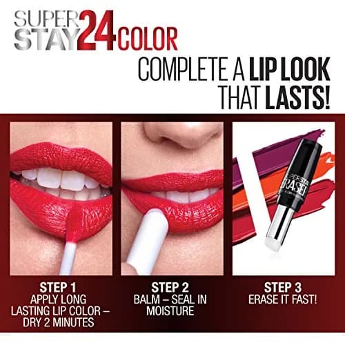 Maybelline SuperStay 24 2-Step Liquid Lipstick Makeup Steady Red-Y, 1 kit | Long-Lasting Color & Conditioning Balm thumbnail 7
