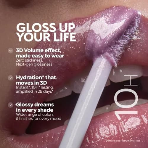 Kiko Milano 3D Hydra Lip Gloss Hydrating Lip Gloss 6.5ml (0.22 Fl Oz) | High Shine & Hydration thumbnail 7