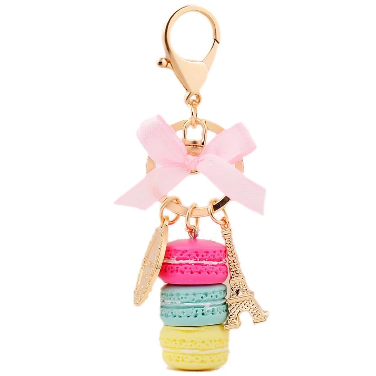 ZOONAI Macaron Cake Eiffel Tower Keychain Bowknot Rose | Charm & Style Accessory