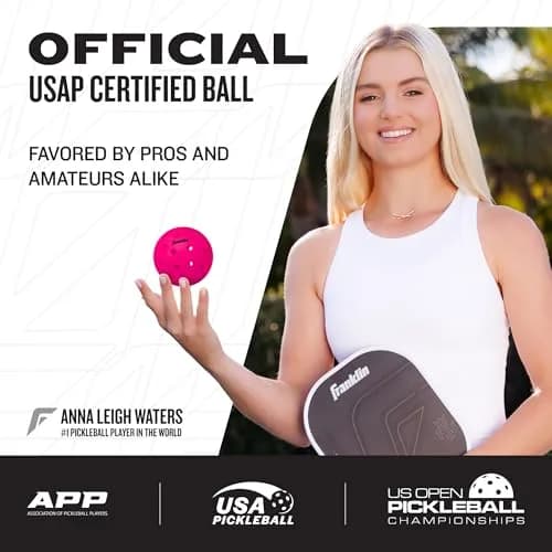 Franklin Sports X-40 Outdoor Pickleball Balls 74mm (3 Pack) | USAP Approved for True Flight & Spin thumbnail 2