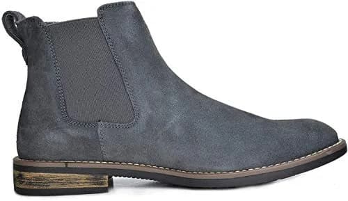 Bruno Marc Men's Classic Chelsea Ankle Dress Boots, Grey, 10 | Crease-Resistant PU & Cushioned Comfort thumbnail 4