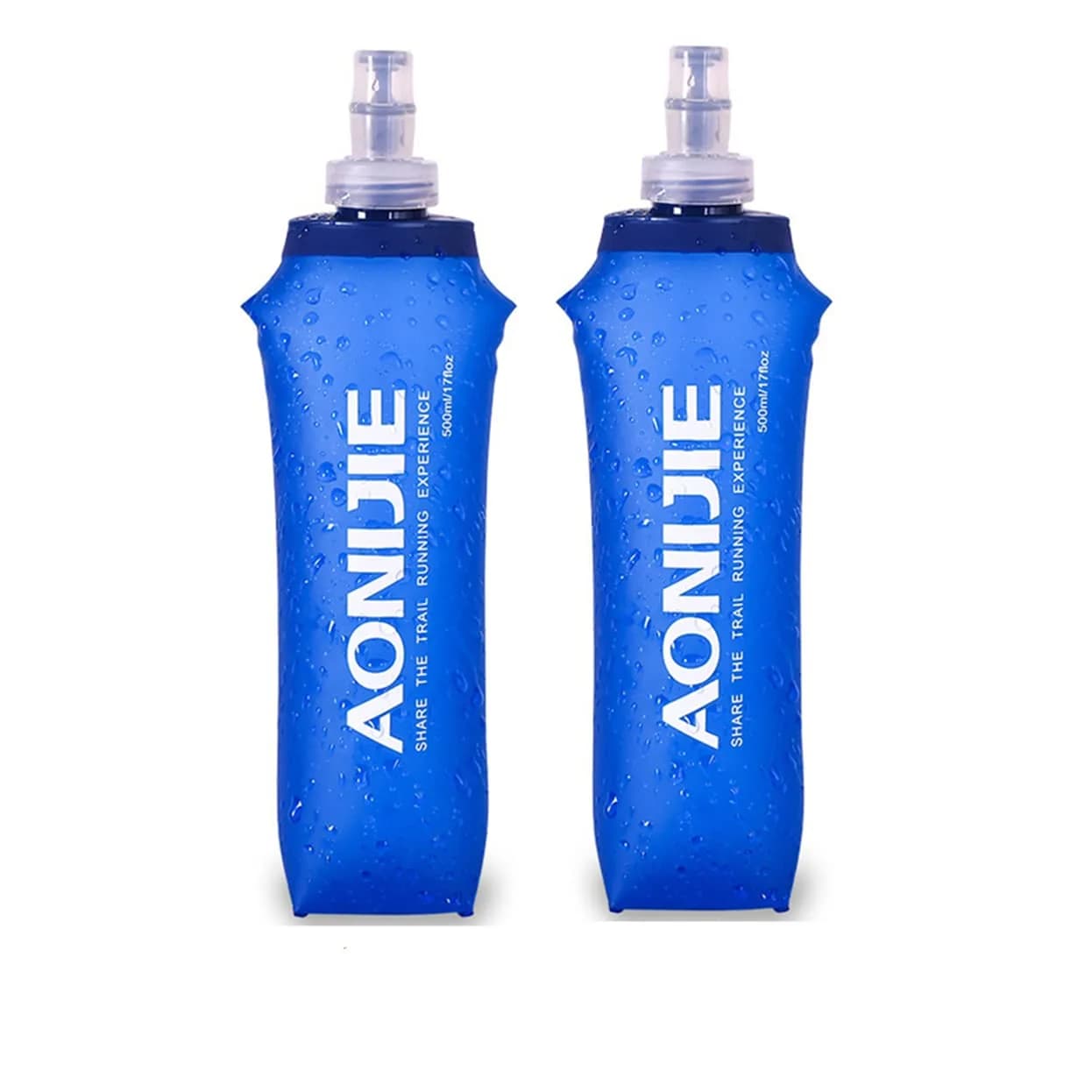 AONIJIE Foldable Soft Flask Water Bottle 500mL (16.9 oz) 2-Pack | Lightweight & Collapsible for Outdoor Sports - main product image