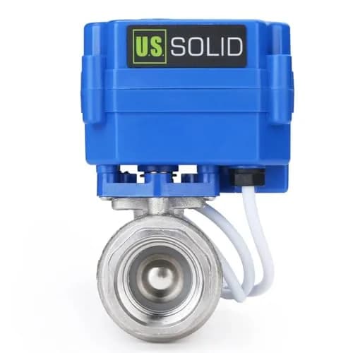 U.S. Solid 3/4" NSF Certified Stainless Steel Motorized Ball Valve | Full Port, 9-24V AC/DC, Auto Return thumbnail 1