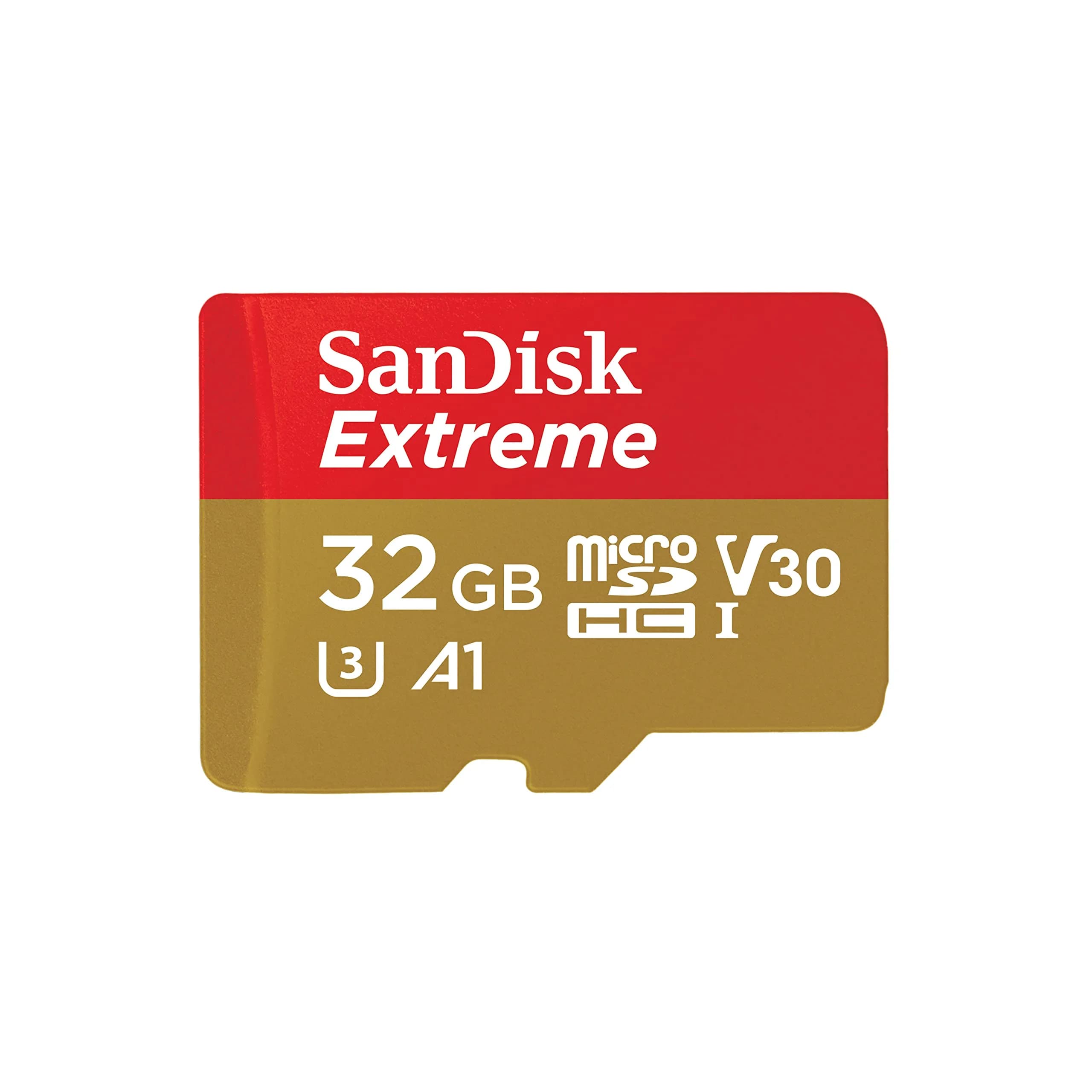 Sandisk Extreme 32GB microSDHC UHS-I Memory Card with Adapter | 100MB/s Read, 60MB/s Write, 4K UHD, A1 - main product image