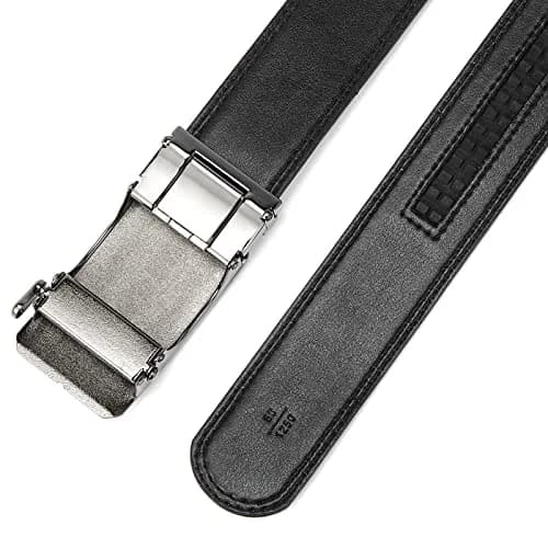 BOSTANTEN Ratchet Mens Belt Leather Trim to Fit 1.38" (3.5cm) Gift Boxed | Adjustable Automatic Buckle for Dress & Casual Wear thumbnail 5