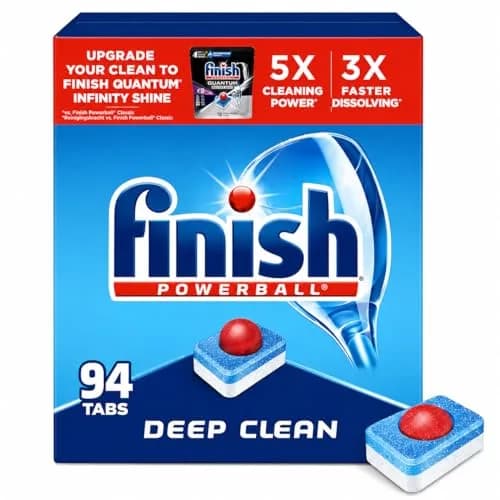 Finish Powerball Dishwasher Pods Plastic Free Fresh Scent 94 Count | 3X Concentrated Cleaning Power thumbnail 1