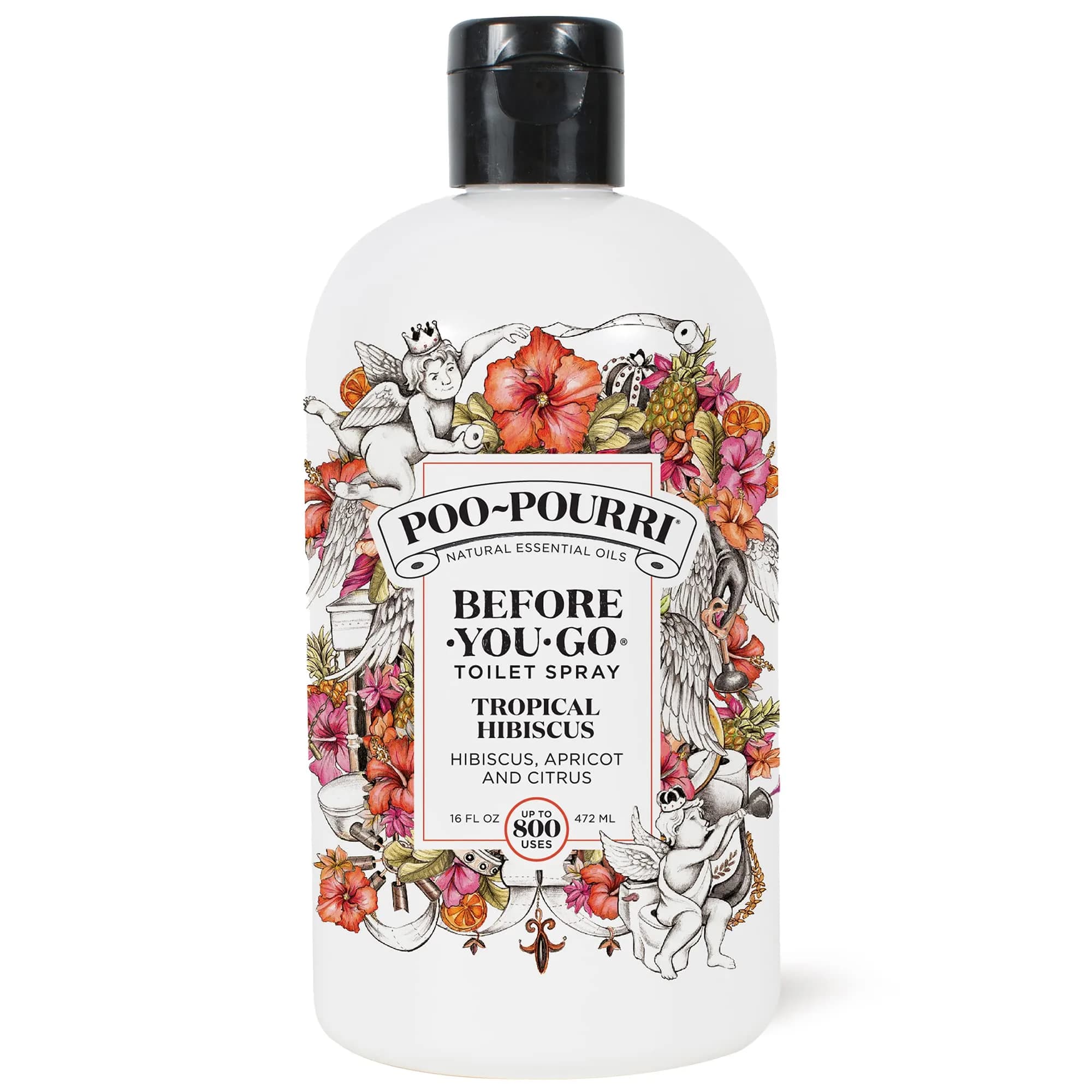Poo-Pourri Tropical Hibiscus Pocket Toilet Spray 30ml (1 Fl Oz) | Essential Oils Odor Deodorizer — 16 Fl Oz