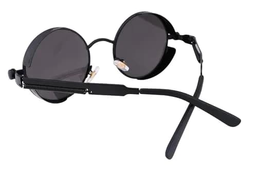 FEISEDY Retro Gothic Steampunk Sunglasses Round Metal Frame Punk Circle Inspired Shade Men B1857 thumbnail 7